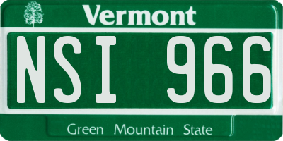 VT license plate NSI966