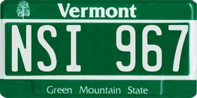VT license plate NSI967
