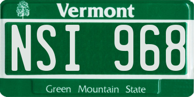 VT license plate NSI968