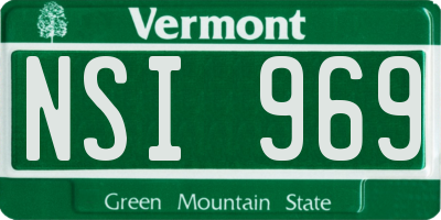 VT license plate NSI969