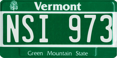 VT license plate NSI973
