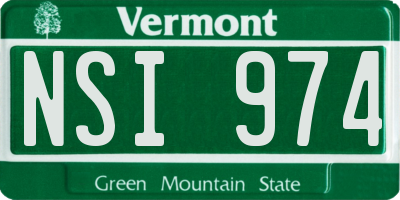 VT license plate NSI974