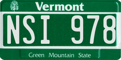 VT license plate NSI978