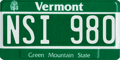 VT license plate NSI980