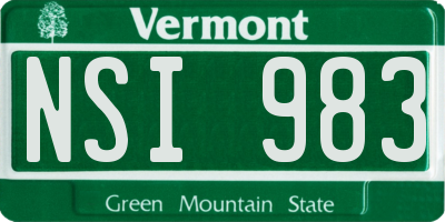 VT license plate NSI983
