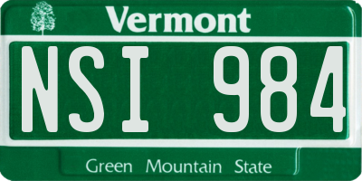 VT license plate NSI984