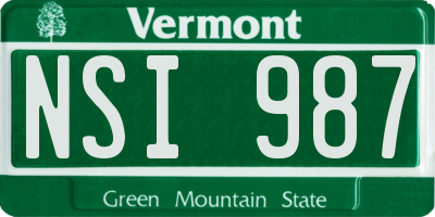 VT license plate NSI987