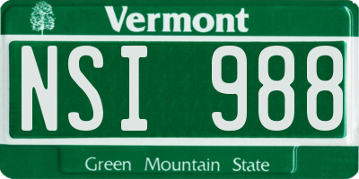 VT license plate NSI988