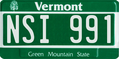 VT license plate NSI991