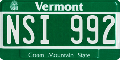 VT license plate NSI992