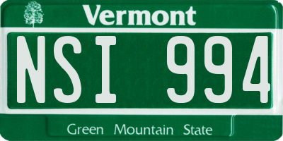 VT license plate NSI994