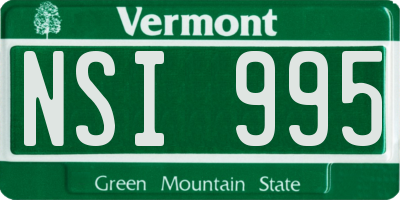 VT license plate NSI995