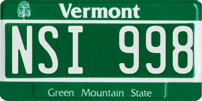 VT license plate NSI998
