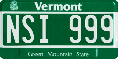 VT license plate NSI999
