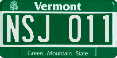 VT license plate NSJ011