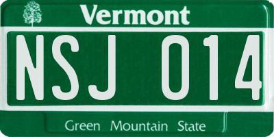 VT license plate NSJ014