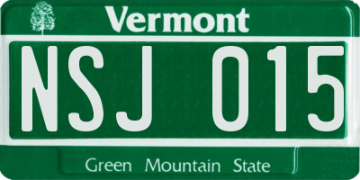 VT license plate NSJ015