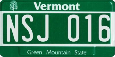 VT license plate NSJ016