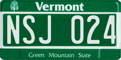 VT license plate NSJ024