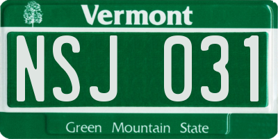 VT license plate NSJ031