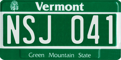 VT license plate NSJ041