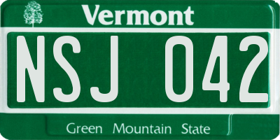 VT license plate NSJ042