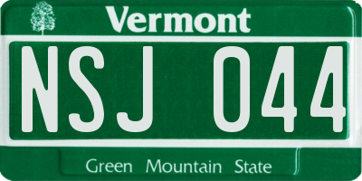 VT license plate NSJ044