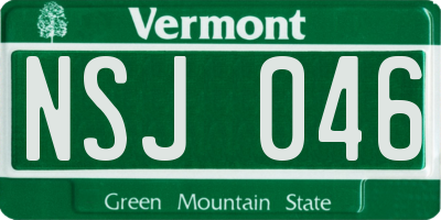 VT license plate NSJ046