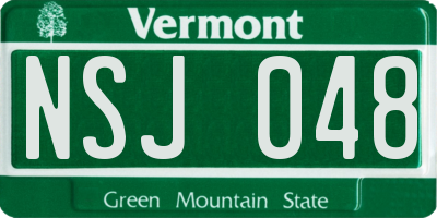 VT license plate NSJ048