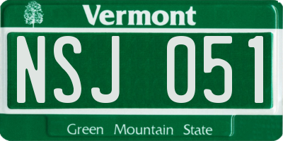 VT license plate NSJ051