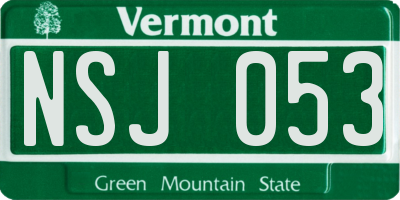 VT license plate NSJ053