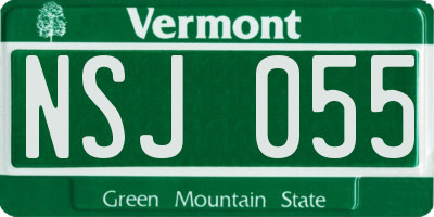 VT license plate NSJ055