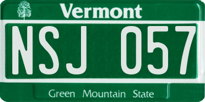VT license plate NSJ057