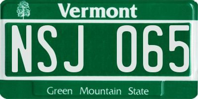 VT license plate NSJ065