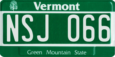 VT license plate NSJ066
