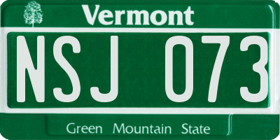 VT license plate NSJ073