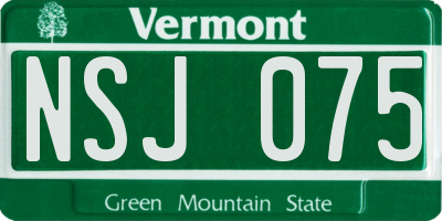 VT license plate NSJ075