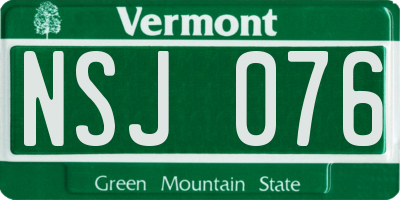 VT license plate NSJ076
