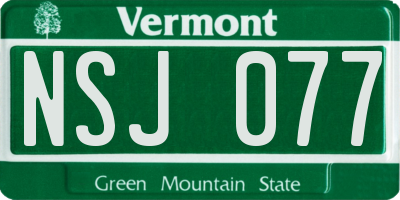 VT license plate NSJ077