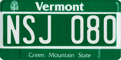 VT license plate NSJ080
