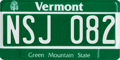 VT license plate NSJ082