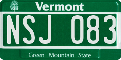 VT license plate NSJ083
