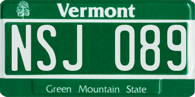 VT license plate NSJ089