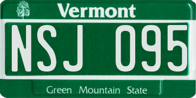 VT license plate NSJ095