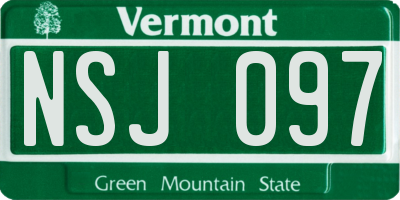 VT license plate NSJ097