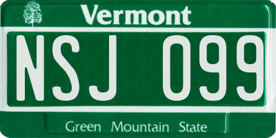VT license plate NSJ099