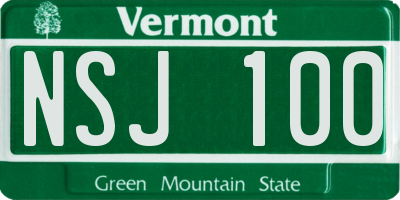 VT license plate NSJ100