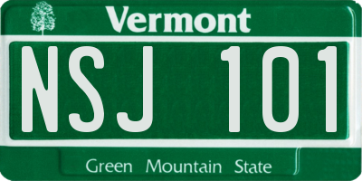 VT license plate NSJ101