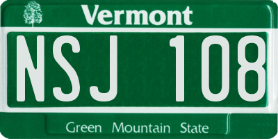 VT license plate NSJ108