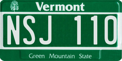 VT license plate NSJ110